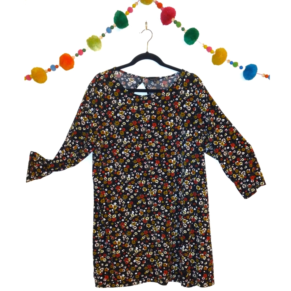 George Orange and Yellow Floral Tunic XXL